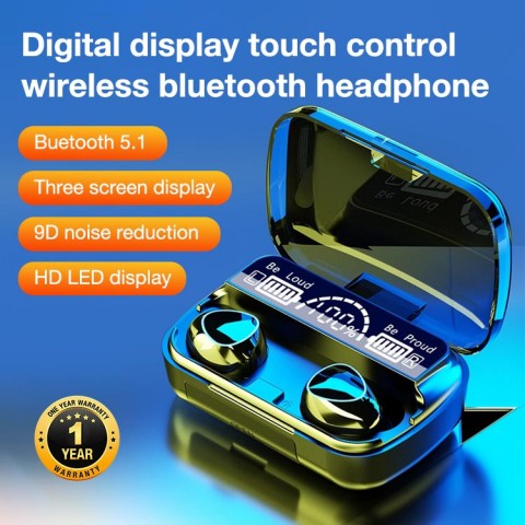 Digital display touch control wireless bluetooth headphone