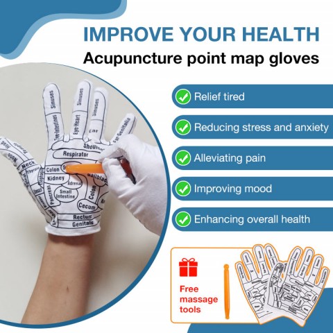 Acupuncture point map gloves