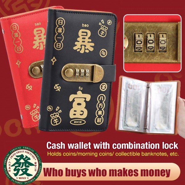 Cash wallet with combination lock..