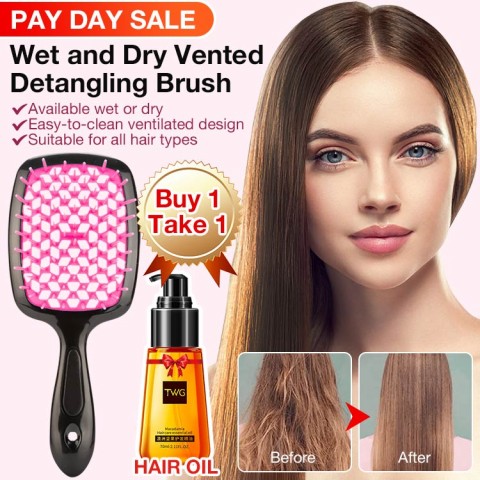 Wet and Dry Vented Detangling Brush