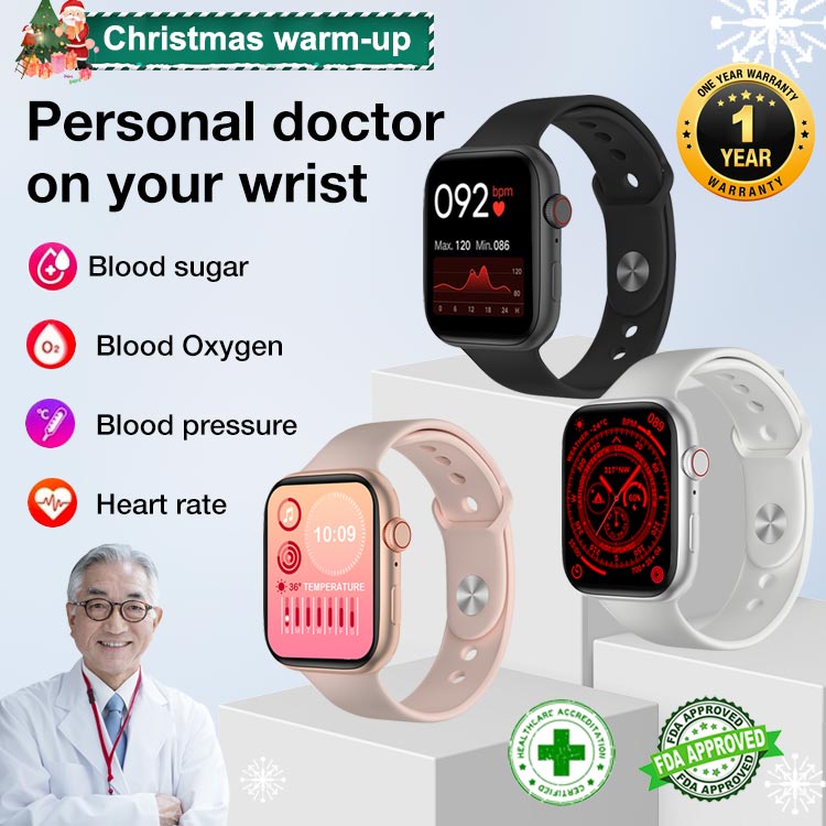 Christmas warm-up-One Year Warranty-Smart Painless Blood Glucose Measurement Watch-Stay healthy-measure blood sugar levels, heart rate, sleep quality and other general health